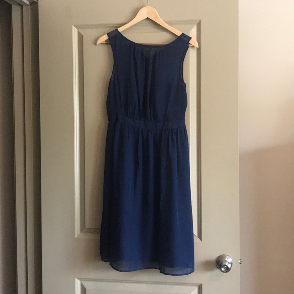 Tevolio Navy blue chiffon dress